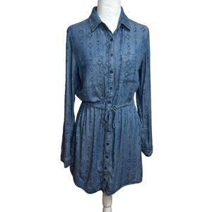 Maurices Chambray Denim Shirt Dress Womens Sz S Western Cowgirl Festival Travel